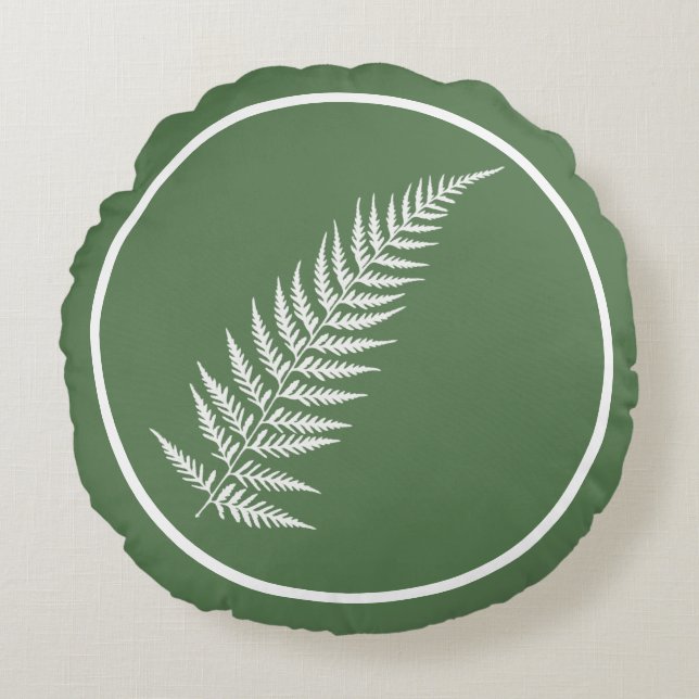 Flessen met botanisch fern lef - Vermengen en matc Rond Kussen (Voorkant)