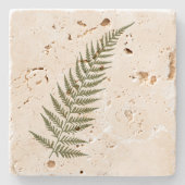 Flessen met botanisch fern lef - Vermengen en matc Stenen Onderzetter (Voorkant)