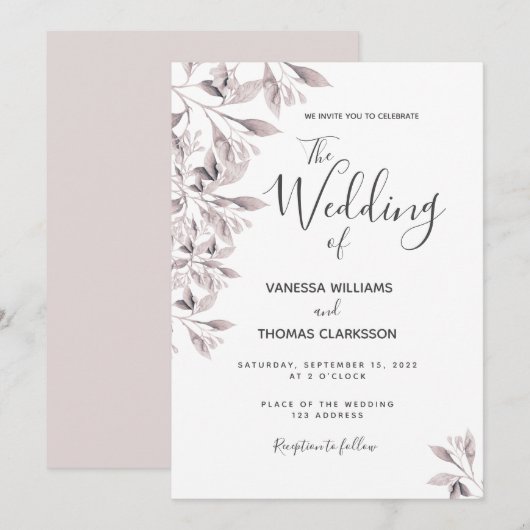 Flessen met flesjesgeblazen roos bruiloft kaart (Voorkant / Achterkant)