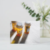 Flessen pillen op voorraadpagina briefkaart (Staand voorkant)