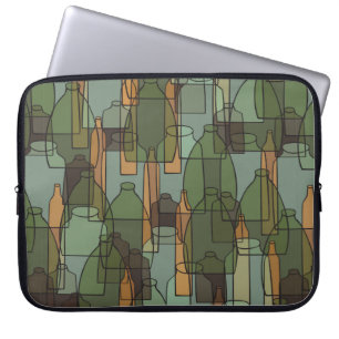  flessen, potten en glazen patroon laptop sleeve
