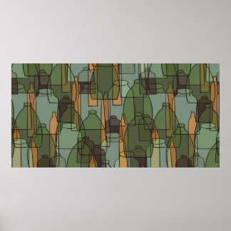 flessen, potten en glazen patroon poster
