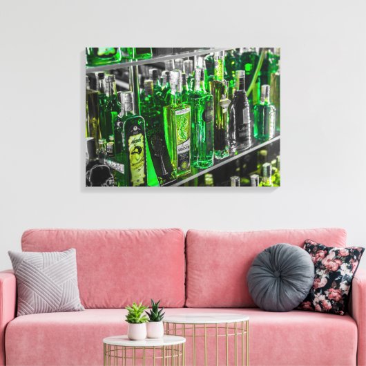 Flessen van Absinthe Stretched Canvas Print (Insitu (Woonkamer))