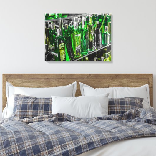 Flessen van Absinthe Stretched Canvas Print (Insitu (Slaapkamer))