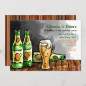 Flessen van de bieruitnodiging kaart (Voorkant / Achterkant)