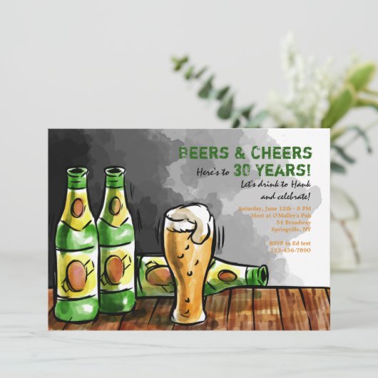 Flessen van de bieruitnodiging kaart (Staand voorkant)