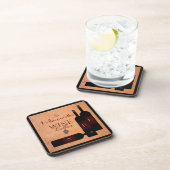 Flessen van wijn - op maat gesneden bier onderzetter (Rechterzijde)