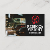 Flessen wijn in de kelder visitekaartje (Voorkant)