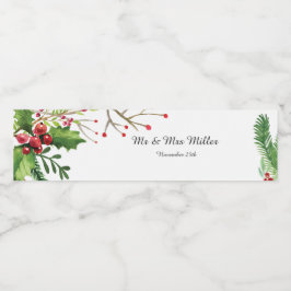 Flessenetiket Botanische Waterverf Bruiloft Waterfles Etiket