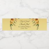 Flessenetiket, Goud Gele Bloem Waterfles Etiket (Enkel label)