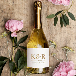 Flessenetiket Huwelijk | Champagne Cadeau-etiket Sparkling Wijnetiket