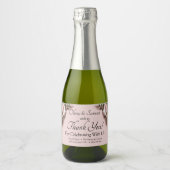 Flessenetiket, Roze Rozen & Duiven Sparkling Wijnetiket (Voorkant)