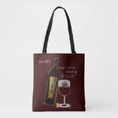 Flessenglas Rode Wijn Graphics Humor Tote Bag (Voorkant)