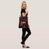 Flessenglas Rode Wijn Graphics Humor Tote Bag (Op model)