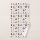 flessenillustratiepatroon blauw bad handdoek (Handdoek)