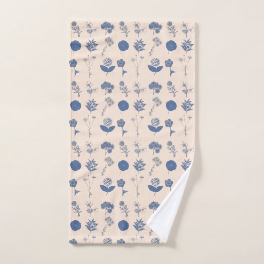  flessenillustratiepatroon blauw bad handdoek (Handdoek)