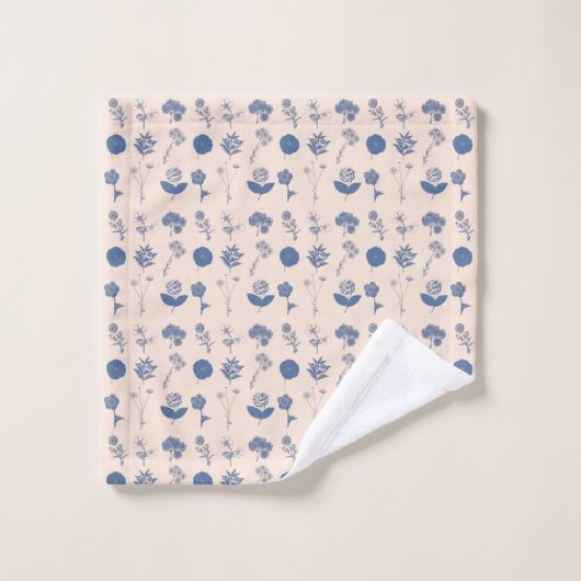 flessenillustratiepatroon blauw bad handdoek (Wasdoekje)