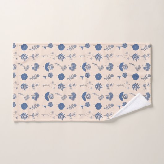  flessenillustratiepatroon blauw bad handdoek (Handdoek)