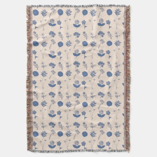  flessenillustratiepatroon blauw deken (Voorkant Verticaal)