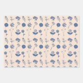 flessenillustratiepatroon blauw inpakpapier vel (Voorkant 3)