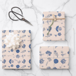  flessenillustratiepatroon blauw inpakpapier vel