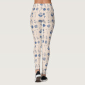  flessenillustratiepatroon blauw leggings (Achterkant)