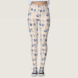  flessenillustratiepatroon blauw leggings