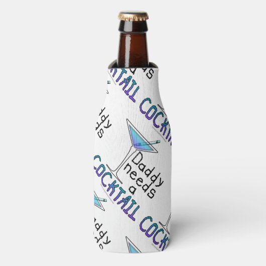 FLessenkoeler - PAPA heeft een COCKTAIL NODIG! Flesjeskoeler (Fles Voorkant)