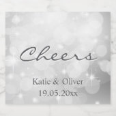 Flessenlabels - Feestelijk Zilveren Glans Sparkling Wijnetiket (Enkel label)