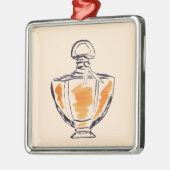 Flessenmode waterkleurenillustratie metalen ornament (Links)