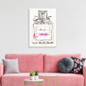 Flessenmode waterverf illustratie van parfum canvas afdruk (Insitu (Woonkamer))