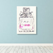 Flessenmode waterverf illustratie van parfum canvas afdruk (Insitu (Houten vloer))