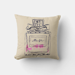 Flessenmode waterverf illustratie van parfum kussen