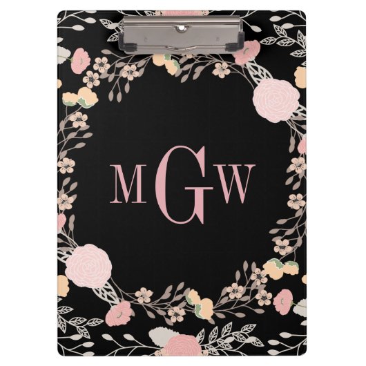 flessenmonogram van Floral Klembord (Voorkant)