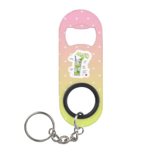 FLessenopener SLEUTELHANGER, MOJITO RECEPT COCKTAI Mini Flessenopener