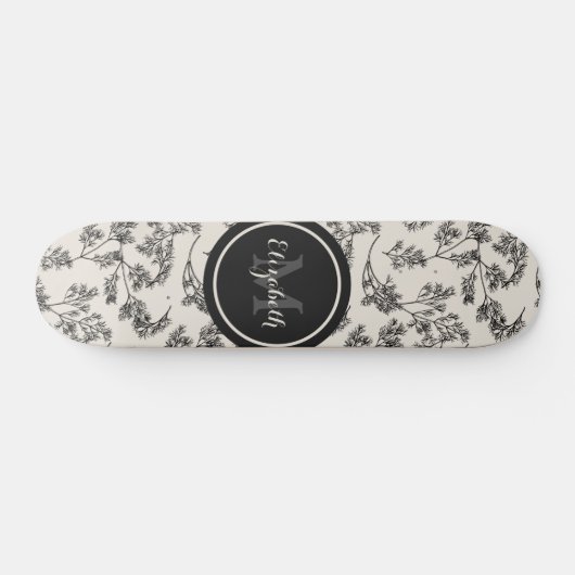  flessenpatroon en monogram persoonlijk skateboard (Horizontaal)