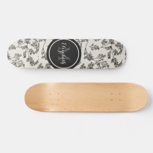  flessenpatroon en monogram persoonlijk skateboard (Horizontaal)