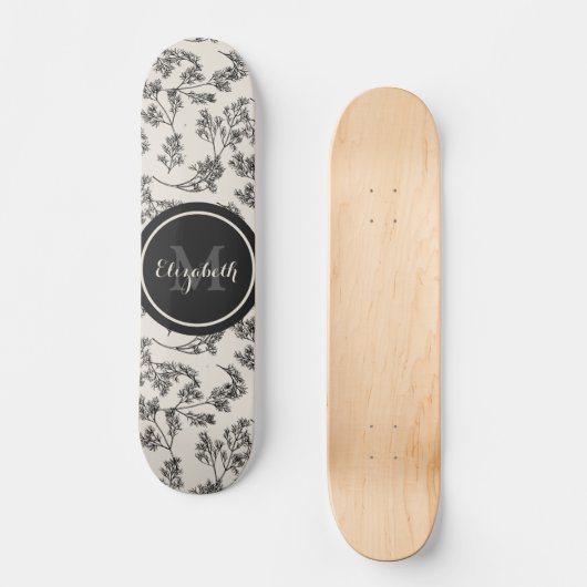 flessenpatroon en monogram persoonlijk skateboard (Voorkant)