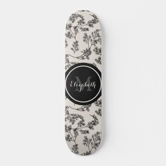  flessenpatroon en monogram persoonlijk skateboard (Voorkant)