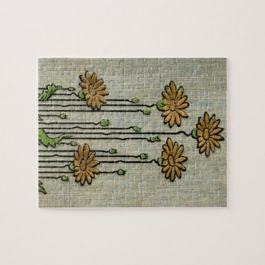  flessenpatroon in de tuin van de Daisy Legpuzzel (Horizontaal)