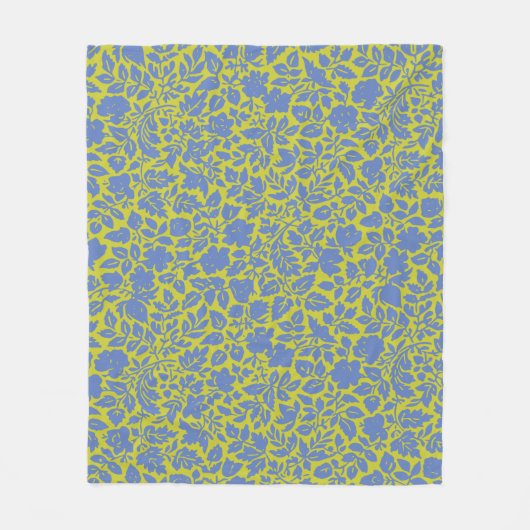 flessenpatroon in Limoen en blauw Fleece Deken (Voorkant)