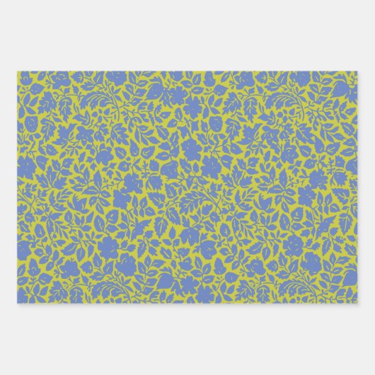  flessenpatroon in Limoen en blauw Inpakpapier Vel (Voorkant 3)