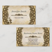 flessenpatroon met Antiek oud papier Visitekaartje (Voorkant / Achterkant)