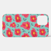 flessenpatroon met roze petroleumether Case-Mate iPhone case (Achterkant (horizontaal))