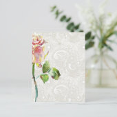 flessenpatroon met roze Waterverf Roos Briefkaart (Staand voorkant)