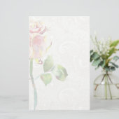 flessenpatroon met roze Waterverf Roos Briefpapier (Staand voorkant)