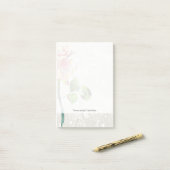 flessenpatroon met roze Waterverf Roos Post-it® Notes (Op bureau)