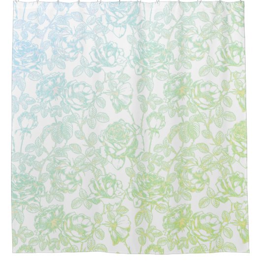  flessenpatroon Roos Douchegordijn (Voorkant)