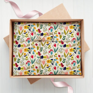 flessenpatroon van Floral Spring Tissuepapier