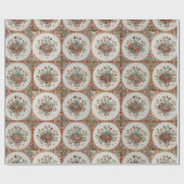  flessenpatroon van Floral Terracotta Cadeaupapier (Vlak)